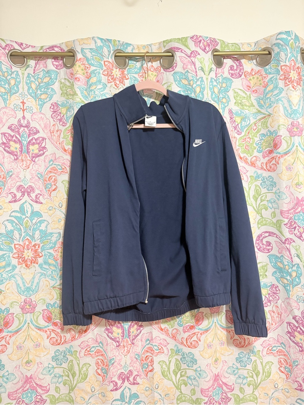 Nike Women's Navy Blue Track Bomber Jacket